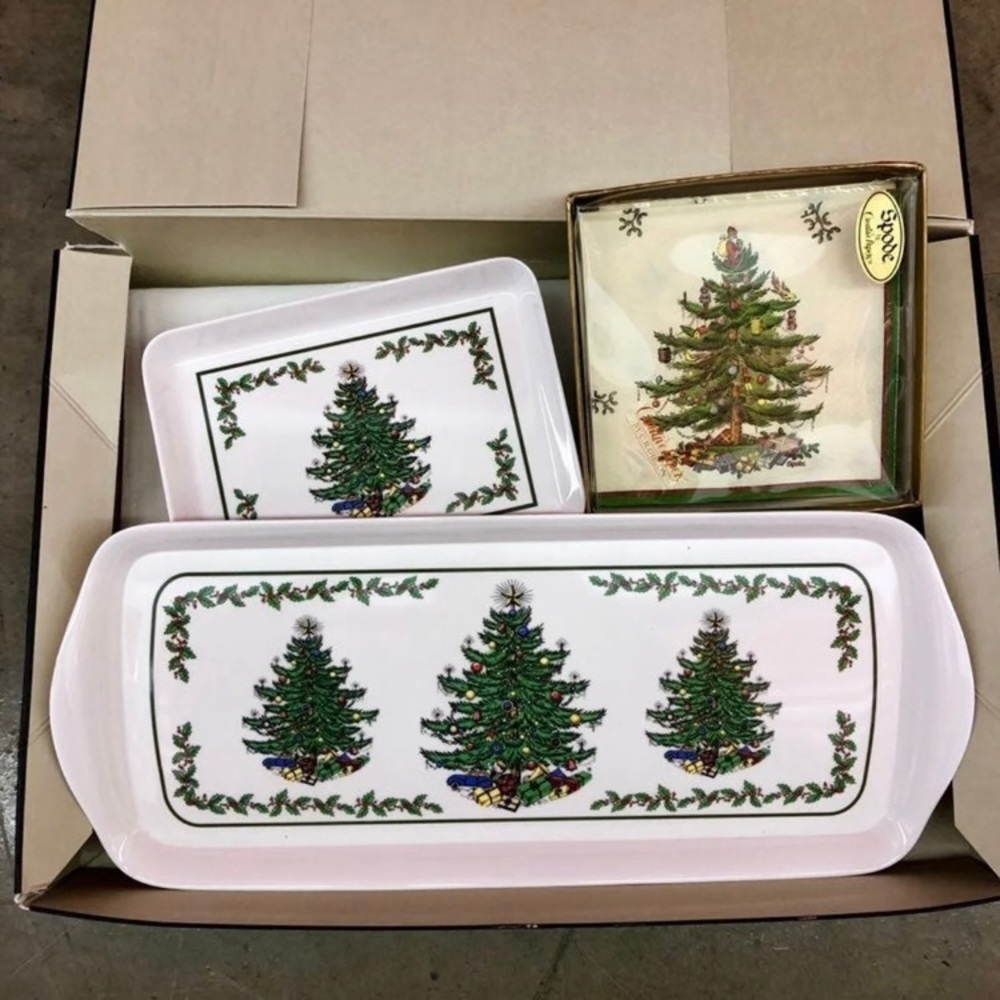 Spode Christmas Tree Serving Tray Set